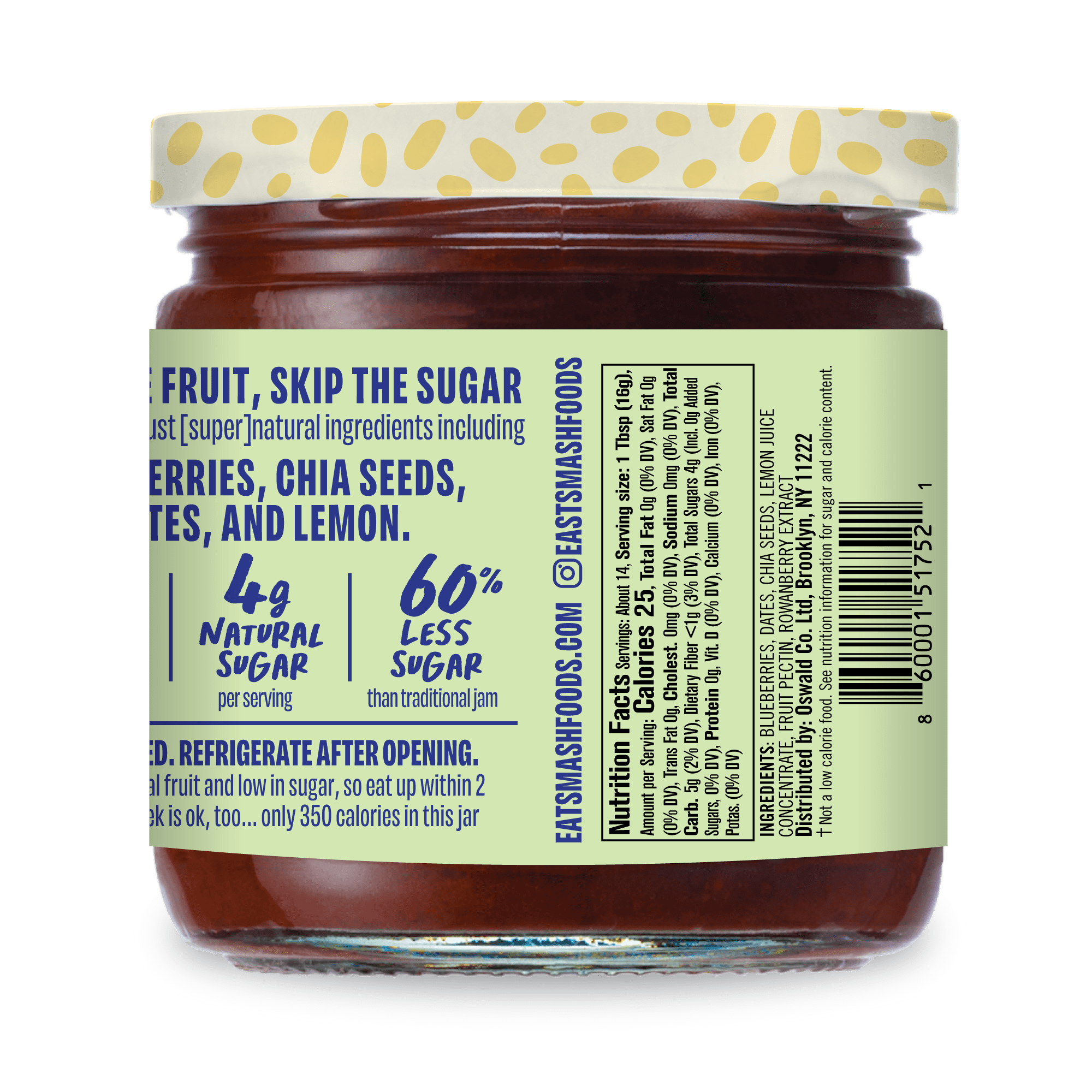 Smash Blueberry Superfood Fruit Spread 8oz