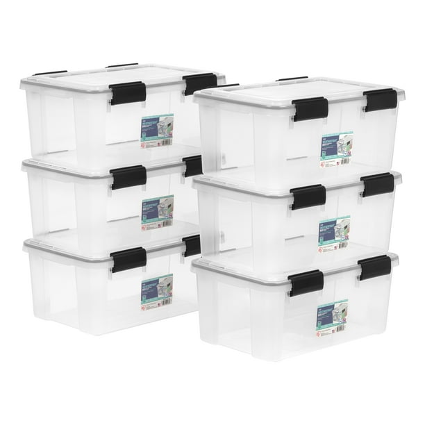 IRIS USA 19Qt WEATHERTIGHT® Storage Box with Latches, 6 Pack Walmart