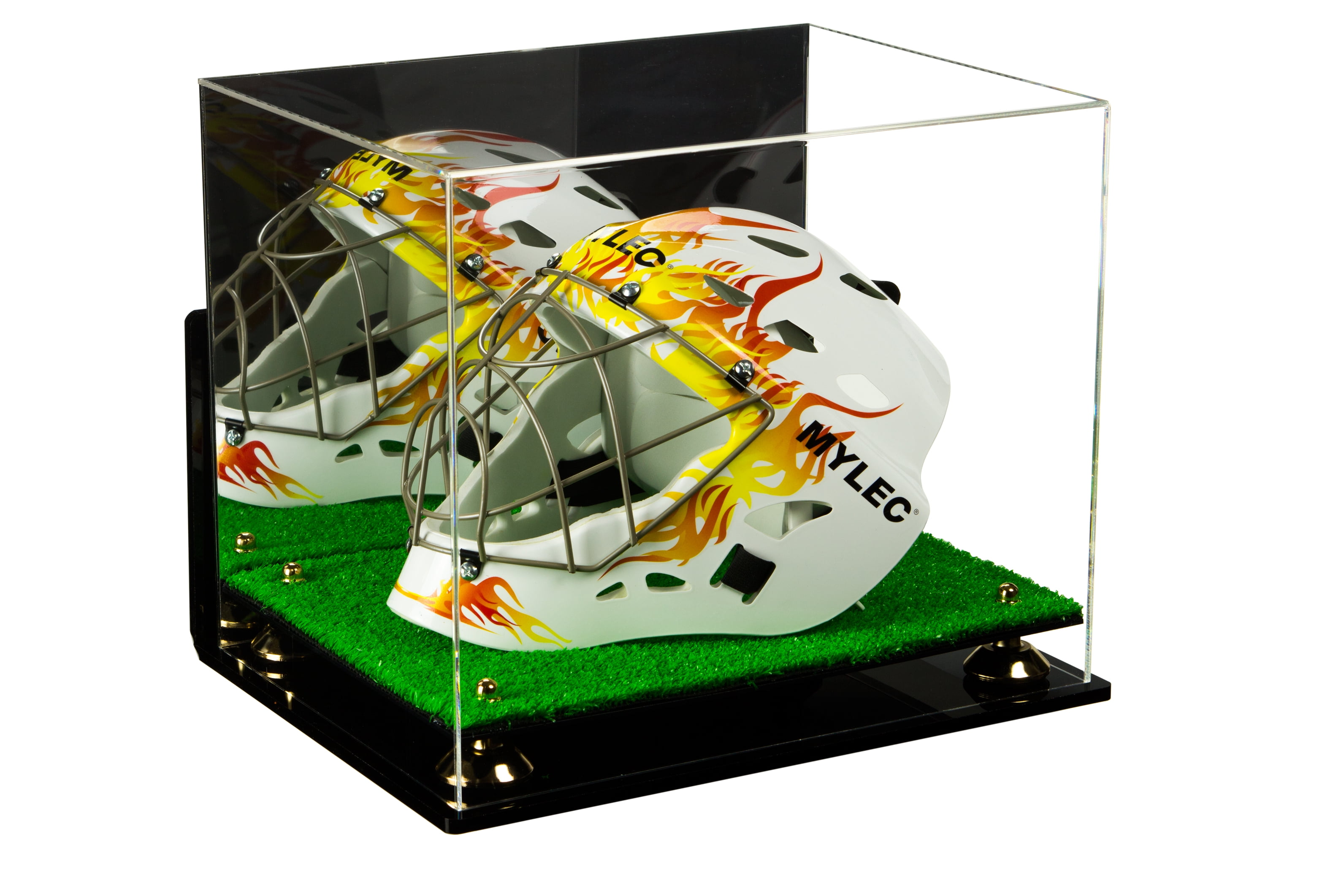 Deluxe Acrylic Lacrosse Helmet Display Case with Mirror, Wall Mount