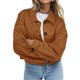 thumbnail image 1 of Chaqueta Corta de Ante Sintético para Mujer, Informal, Ligera, para Otoño e Invierno. Marrón XL, 1 of 8