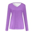 thumbnail image 4 of ameIAEA Long Sleeve Tops for Women V Neck Casual Shirts Solid Color Basic Pullover Tees, 4 of 5