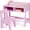 Pink, variant on Kids Desk and Chair Set, Study Desk for Kids with Storage and Shelves, Wooden Children Writing Table for Bedroom, White