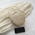 thumbnail image 3 of Love Heart Shaped Straw Bag Summer Women Beach Satchel Bolsos de hombro (Caqui) Tmvgtek Para Estrenar, 3 of 9