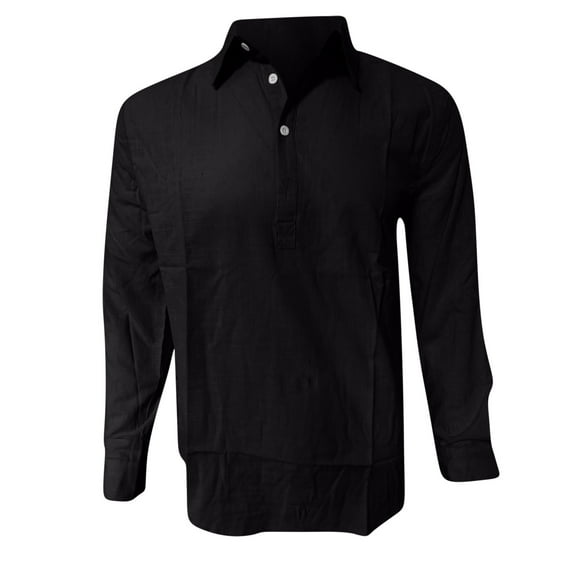 Npasoilc Chemise Tops for Men Cotton Linen Long Sleeve 1/3 Button Up Turn Down Collar T-Shirts Breathable Lapel Beach Shirts Daily Casual Loose Blouse Tops