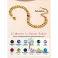 thumbnail image 6 of FOCALOOK February Birthstone Anklet for Women Cuban Link Ankle Bracelet Gold Plated Dainty Foot Chain Amethyst Gemstone Jewelry Valentine's Day Gifts, 6 of 12