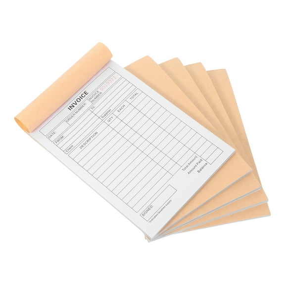 WHAMVOX 5pcs Duplicate Delivery Note Order Receipt Book With Board Paper Ideal For Small Business Receipts Handicrafts