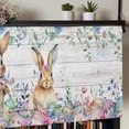 thumbnail image 5 of Bunny Easter Rod Pocket Curtain Valance, Spring Floral Eucalyptus Leaves Weeping Wooden Farmhouse Window Valance for Living Room, Bedroom, Kitchen 42"W x 18"L, 5 of 9