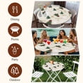 thumbnail image 7 of Christmas Round Tablecloth, Fitted Table Cover with Elastic for 45"-54" Round Tables, Winter Pine Tree Gold White Xmas Snowflakes Table Cloth Outdoor Indoor Dinning Party Waterproof Tablecloths, 7 of 7