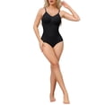thumbnail image 2 of INSPIRE CHIC Bodysuits for Women Tummy Control V Neck Backless Camisole Thong Leotard with Adjustable Straps XL Black, 2 of 5