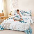 thumbnail image 4 of Manfei Cool Shark 7-Piece King Bedding,Marine Life King Bed in a Bag,Yellow Green,Reversible, 4 of 8