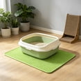 thumbnail image 5 of Cat Litter Mat, Cat Litter Box Mat, Waterproof Urine-Proof Non-Slip Litter Trapping Mat, Soft on Kitty Paws, Scratch-Resistant, Scatter Control, Easy to Clean (Green, 31x30''), 5 of 6