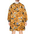 thumbnail image 2 of Halloween Skull Witch Orange Wearable Blanket Hoodie, Flannel Oversized Blanket Hoodies with Sleeves & with Sleeves & Pockets, Cute Gifts Ideas for Reading Watching TV and Relaxi, 2 of 6