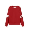 thumbnail image 7 of ZyeKqe Girls Sweatshirts Kids Crewneck Striped Oversized Drop Shoulder Long Sleeve Color Block Pullover Tops, 7 of 7