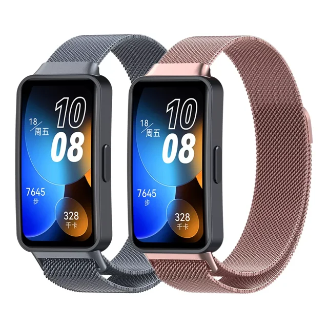 2 Correa Metal Compatible Con Huawei Band 8 Acero Inoxidable