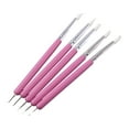 thumbnail image 1 of Guardoinrt Ensemble de 5 Pcs d'Outils de Pointillage Légers et Portatifs à Double Extrémité pour Artistes en Déplacement Outils de Sculpture en Argile Rouge rose, 1 of 6