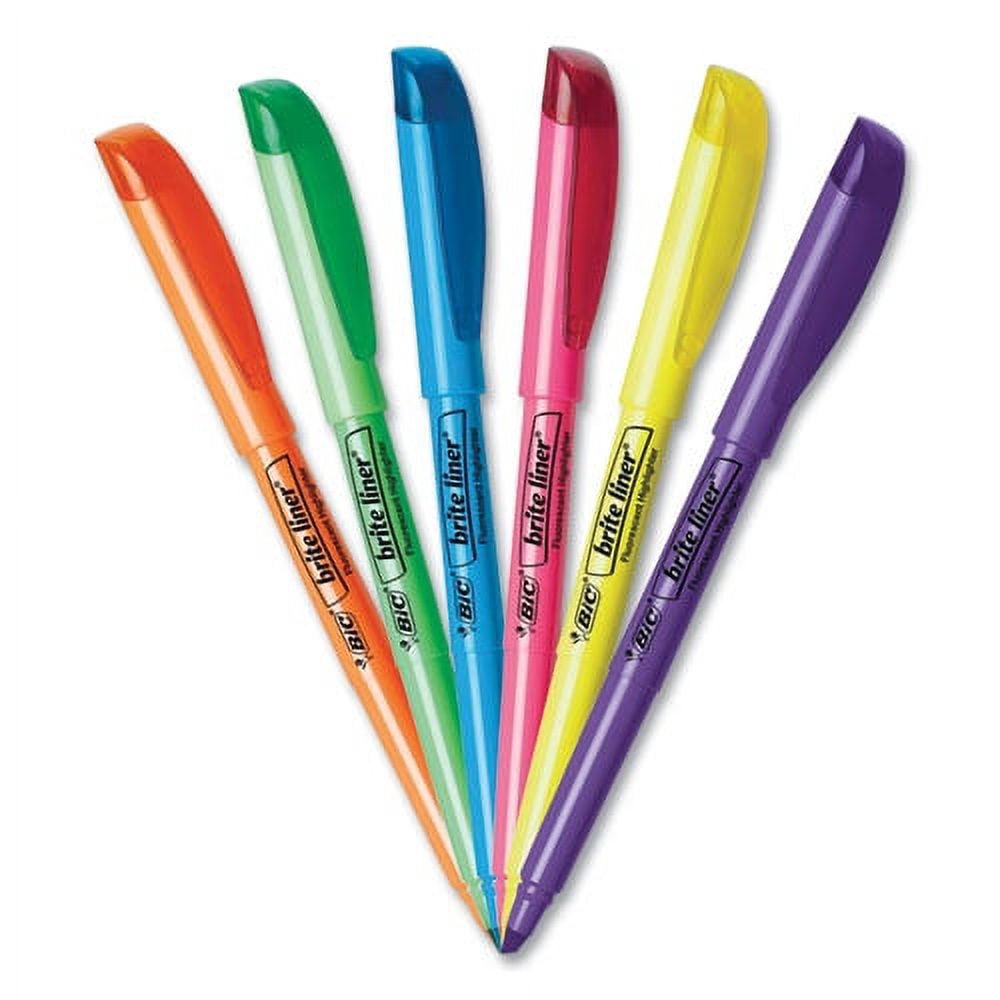 Brite Liner Highlighter, Fluorescent Blue Ink, Chisel Tip, Blue/black Barrel, Dozen | Bundle of 5 Dozen