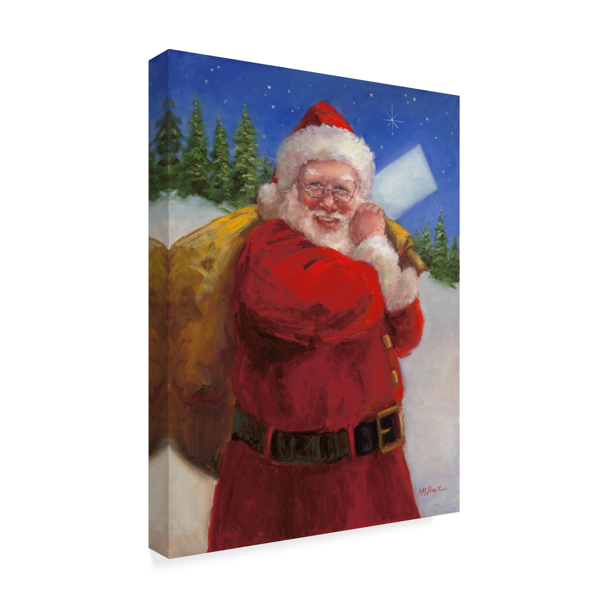 Trademark Fine Art 'Santa With A Sack' Canvas Art by Mary Miller Veazie