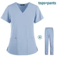 thumbnail image 1 of Ropa de trabajo unisex con cuello en V Trajes médicos Ropa Scrubs Tops Pantalones, 1 of 3