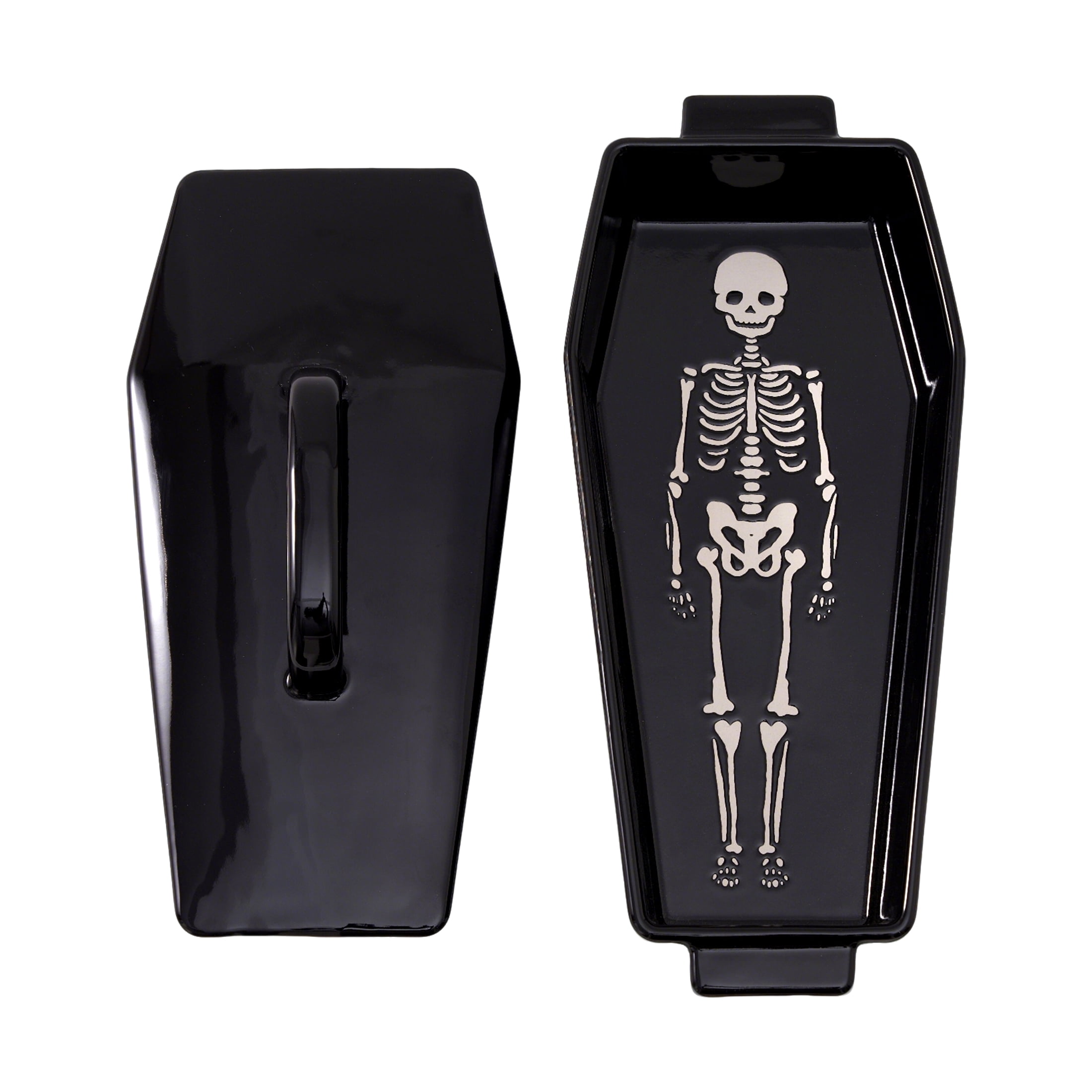WTC Coffin Figural Stoneware Bake & Serve Dish With Lid, Ceramic Coffin Bake Pan with Cover