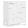 thumbnail image 3 of Pemberly Row Modern 5-Drawer Engineered Wood 2 Types Handles Chest in White, 3 of 17