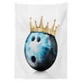 thumbnail image 3 of Ambesonne Bowling Party Tablecloth Rectangular Table Cover, Ball with Crown, 60"x90", Sky Blue Black Beige, 3 of 4