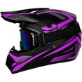thumbnail image 3 of Casco integral de motocross Yesmotor para jóvenes y niños, color morado DOT, 3 of 6