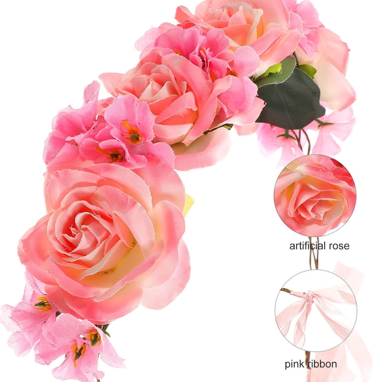 Raindrops Adjustable Pink Flower Headband Hair Accessory for 