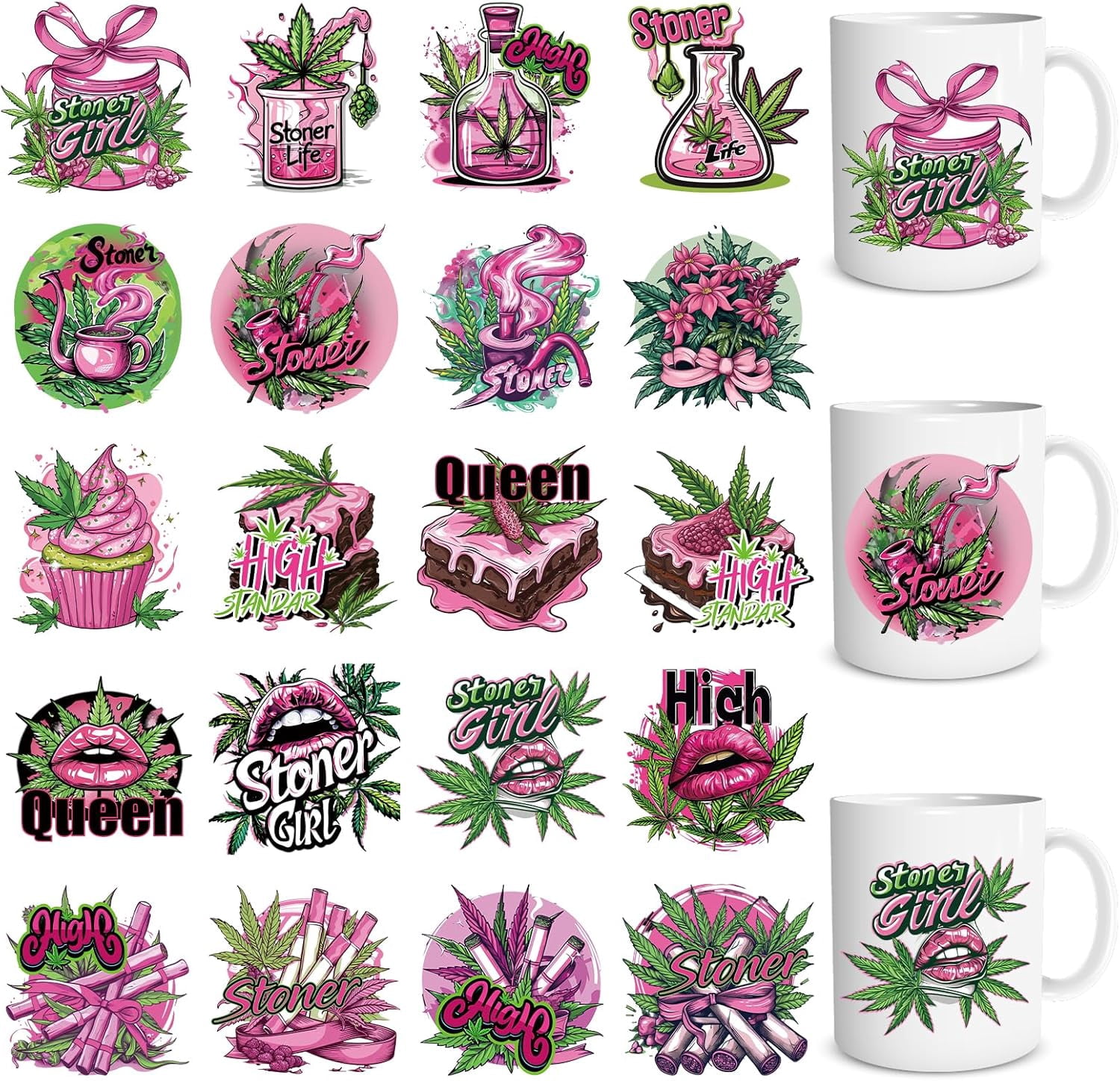 WarmHaven Funny UVDTF Cup Wrap - 20 Sheets Sarcastic UV DTF Cup Wraps for 16 OZ Glass, Humorous UV DTF Decals, Waterproof Rub on Transfer Stickers for Water Bottle Mug Tumbler, DIY Crafts