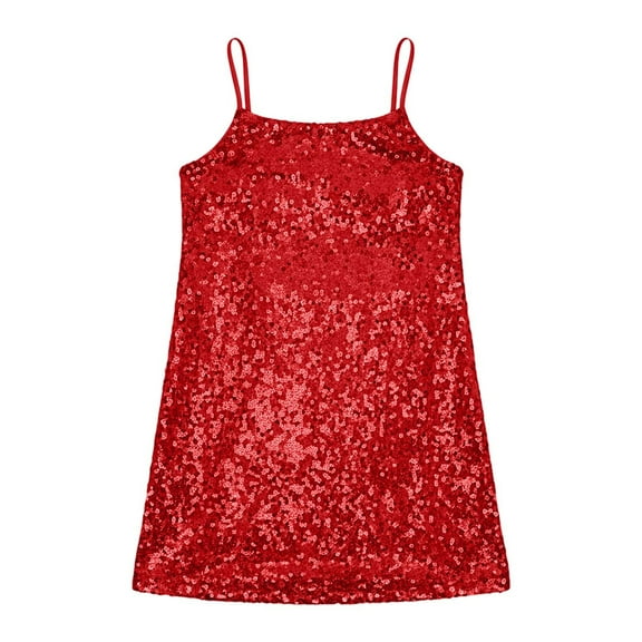 Sequin Girls Dress Adjustable Spaghetti Strap Pencil Midi Bodycon Party Gown for Teen Junior Youth formal Evening Occasions RD1 8-9 Years