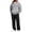 Light Gray, variant on Delconic Mens Fleece Lined Hoodie and Straight Leg Pants Set Loose Fit Long Sleeve Half Zip Pullover Two Piece Tracksuit Army Green L