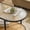 Black & Rattan, variant on Ktaxon Rustic Coffee Table, Transparent Glass 2-Tier Oval Vintage Minimalist Design Center Table Rust Resistant Narrow Table for Living Room, Black