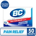 thumbnail image 3 of (2 pack) BC Powder Original Strength Pain Reliever, Aspirin Dissolve Packs, Body Aches & Pains Relief, 50 Ct, 3 of 16