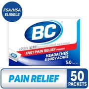 BC Pain Relief Powder, Original Strength Headache Relief with Aspirin & Caffeine, 50 Count