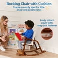 thumbnail image 3 of ECR4Kids Bentwood Reading Rocking Chair with Armrests and Cushion, Montessori Furniture, Dark Walnut, 3 of 9
