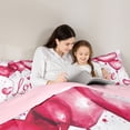 thumbnail image 2 of jejeloiu Cute Love Balloon 7 Pieces Bedding Comforter Set,Happy Valentine's Day Full Bedding Set For Girls Women Reversible, 2 of 7