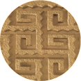thumbnail image 1 of Ahgly Company Machine Washable Indoor Round Transitional Yellow Area Rugs, 3' Round, 1 of 7