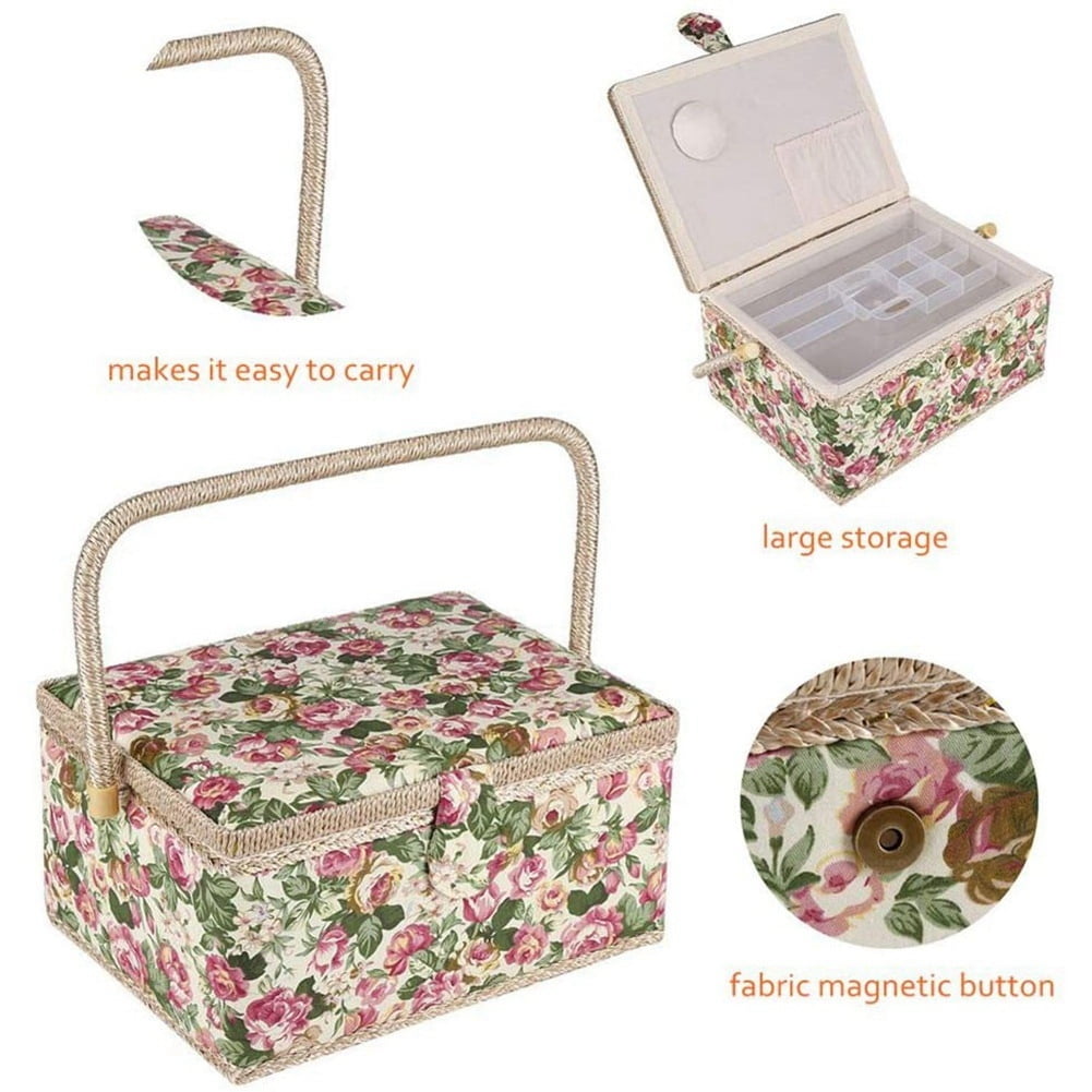 Extra Large Sewing Basket,Vintage Basket,for Needles, Thread, Tape Measure, and Other Supplies Storage
