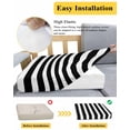 thumbnail image 5 of Black Striped Couch Cushion Covers Stretch, Washable Sofa Seat Covers Individual Seat Cushion Sofa Slipcovers Modern Farmhouse Black and White Stripes Couch Cover Furniture Protector M-1PCS, 5 of 7