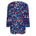 thumbnail image 5 of WEANT Women Tops Summer Fouth Of July Casual Independence Day Crew Neck 3/4 Sleeve Ladies Blouses Dressy Tee Shirts Fashion American Flag Outfits for Women Dark Blue M, 5 of 5