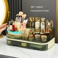 thumbnail image 4 of Organizer Countertop - Dual Drawer Cosmetic Storage with Spacious Compartments for Vanity, Holds 20 Brushes, 12 Lipsticks, 10 Skincare Bottles, Chic Modern Design, 4 of 12