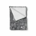 thumbnail image 2 of Winter Soft Flannel Fleece Throw Blanket, Monochrome Composition with Blizzard Romantic January, Cozy Plush for Indoor and Outdoor Use, 50" x 60", Charcoal Grey White, by Ambesonne, 2 of 6