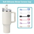thumbnail image 4 of 4 Pcs Straw Decoration Straw Tips Cover Straw Covers Cap For Reusable Straws Easy To Install Long-Lasting Food Grade Silicone Straw Protector Safe And Hygienic Suitable For 6-8Mm, 4 of 5