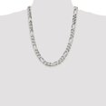 thumbnail image 2 of Diamond2Deal 925 Sterling Silver 10.75 mm Figaro Chain Necklace for Mens 24", 2 of 5