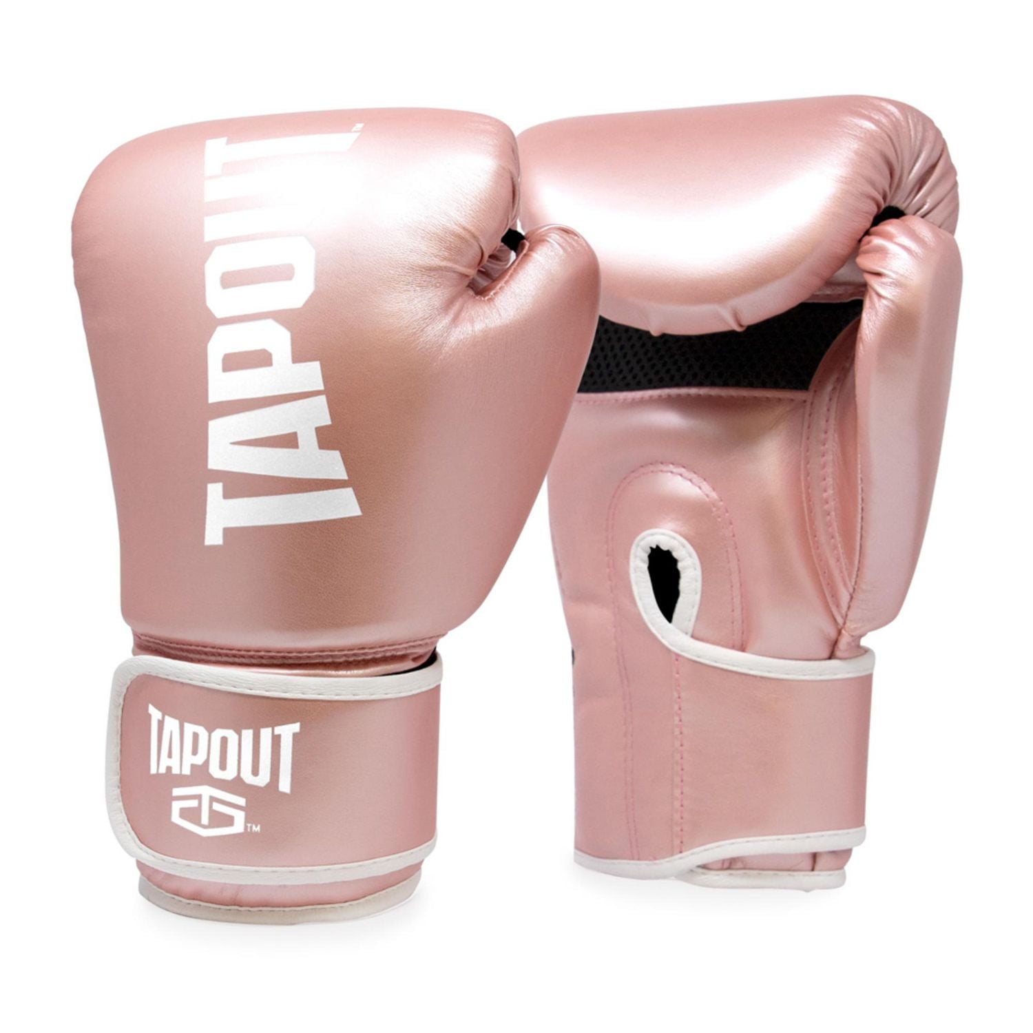 Tapout 10 oz Womens Boxing Gloves With Adjustable Hook And Loop Closure - Pink/White