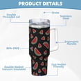 thumbnail image 5 of Lsque Watermelon Pattern 40 OZ Ice Bully Cup with Handle and Straw, Double Wall Stainless Steel Tumbler Travel Coffee Cup with Lid for Christmas Present, 5 of 8