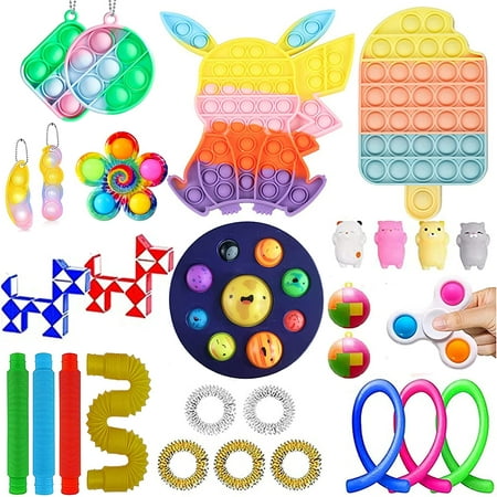TIK Tok Fidget Toys Pack, Sensory Fidget Toys Push Bubble Pop Toy ...