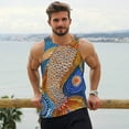 thumbnail image 6 of Honeii Colorful Dot Art Fish Pattern Men's Workout Tank Top Casual Sleeveless Gym Muscle Shirts Bodybuilding Tee-Medium, 6 of 7