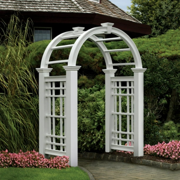 New England Arbors Westchester 7.5' Vinyl Arbor White