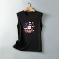thumbnail image 5 of Usmisi 4th of July Tank Tops Loose Fit Racerback Vest Independence Day Patriotic Tshirts Womens Fashion Sunflower US Flag Print Crewneck Sleeveless Summer Blouses Black s, 5 of 6