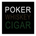 thumbnail image 1 of DistinctInk Custom Bumper Sticker - 10" x 10" Decorative Decal - Black Background - Poker Whiskey Cigar, 1 of 2